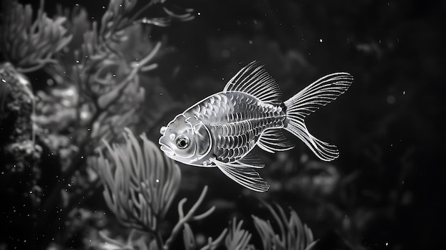 Foto un pez en un acuario con las palabras 