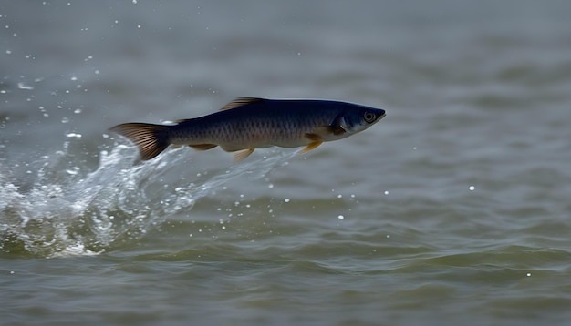 Foto un pez en el agua con el número 4 en él