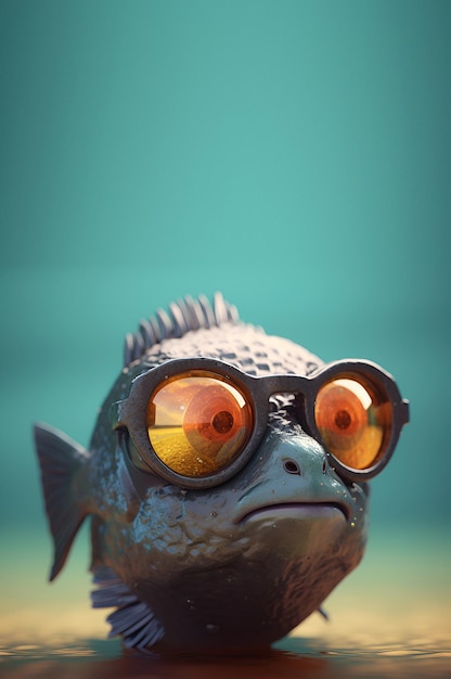 Un pez con anteojos que dice "en eso"