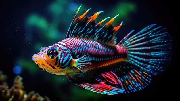 Un pez colorido con muchas manchas.
