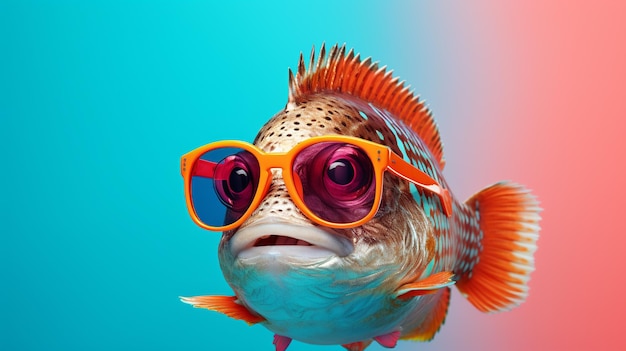 pez gracioso con gafas de sol