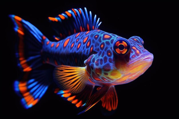 El pez mandarín es uno de los peces de agua salada más coloridos generados por la IA.