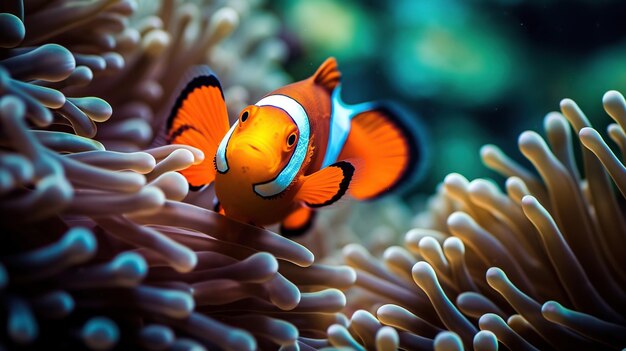 Foto pez payaso bajo el agua