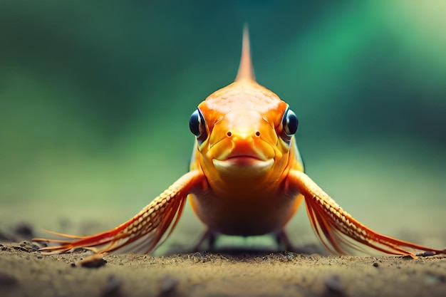 Foto un pez con un pez en la cabeza
