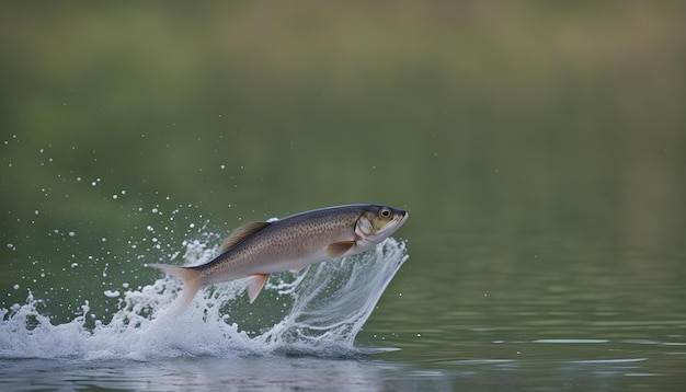 Foto un pez que está en el agua con un pez en él