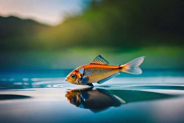 Foto un pez que está nadando en el agua