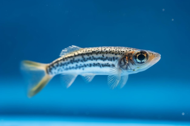 Foto un pez con una raya blanca nada en un tanque.
