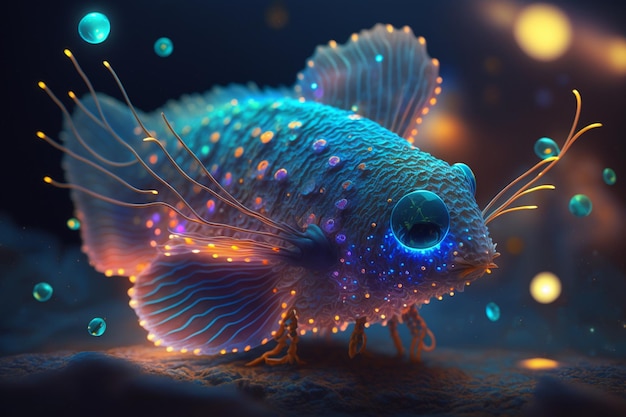 Pez resplandeciente de aguas profundas Una fascinante maravilla bioluminiscente