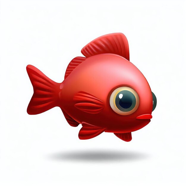 Foto un pez rojo con un ojo grande y un ojo morado.
