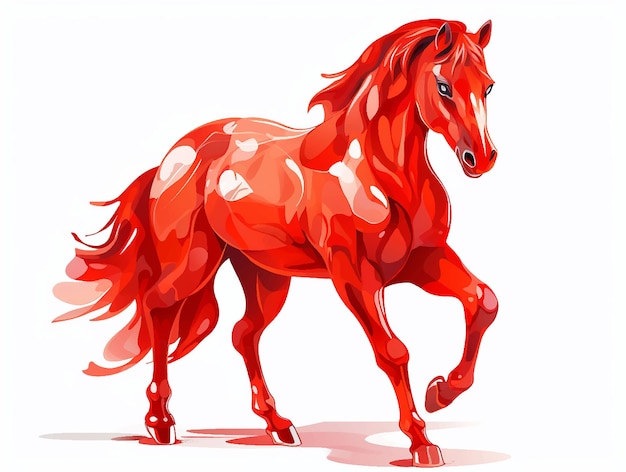 Pezuñas de cola de melena de caballo trianles rojo un animal es amigo de una persona una mascota