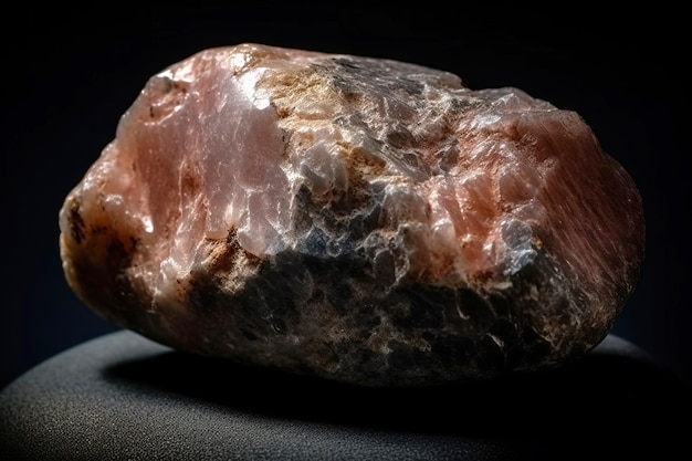 Pezzottaite es una rara piedra natural preciosa en un fondo negro generado por la IA Maqueta de pancarta de encabezado