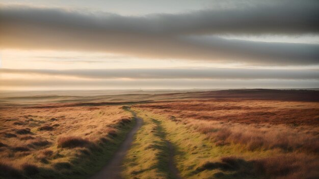 Foto pfad durch moorland natur gras landschaft landschaft feld straße foto