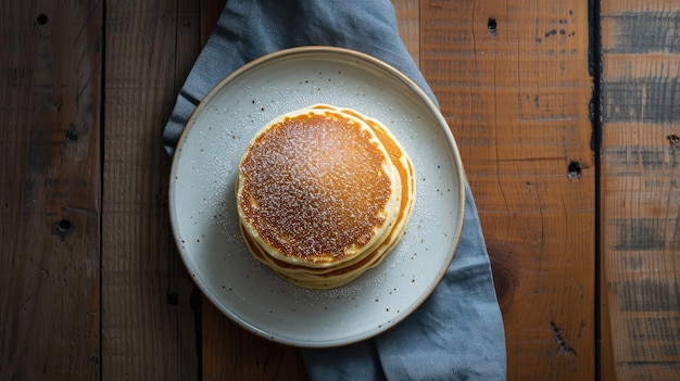 Pfannkuchen auf einem KI-generierten Teller Bild