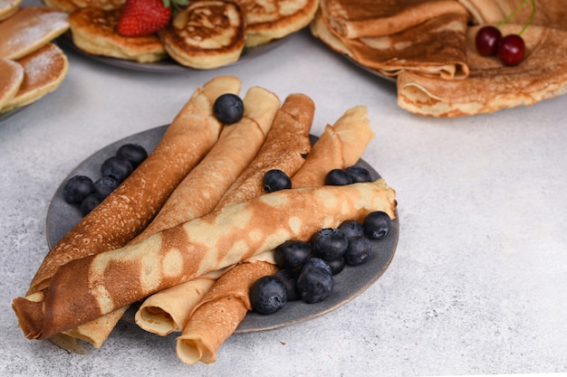 Pfannkuchen mit Blaubeeren