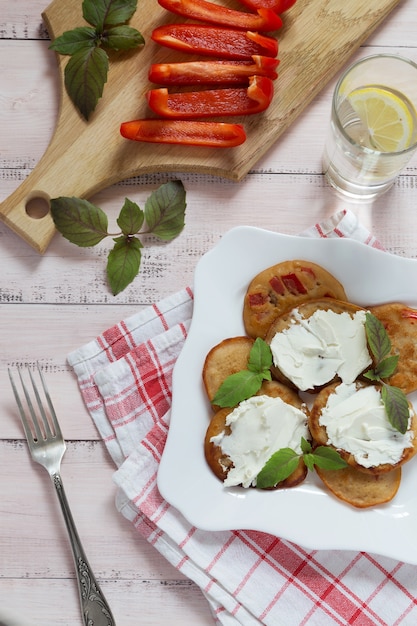 Pfannkuchen mit Frischkäse