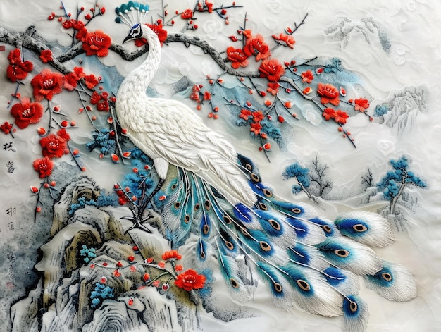 Pfauen in chinesischen Gemälden Kunstwerke