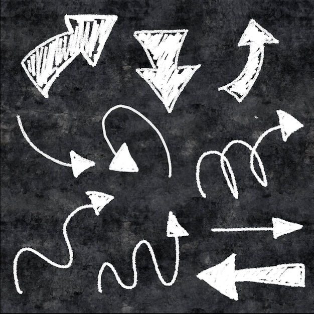 Pfeile der Kreide 3d auf Schmutzhintergrund
