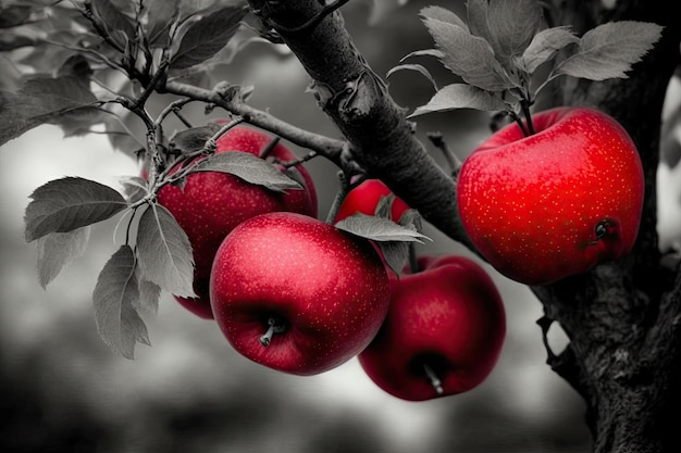 Äpfel in Rot auf einem Baum