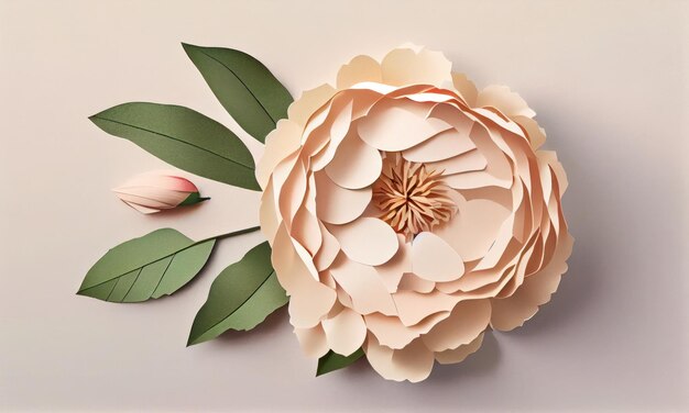 Foto pfeonenblume aus papier handwerk generative ki