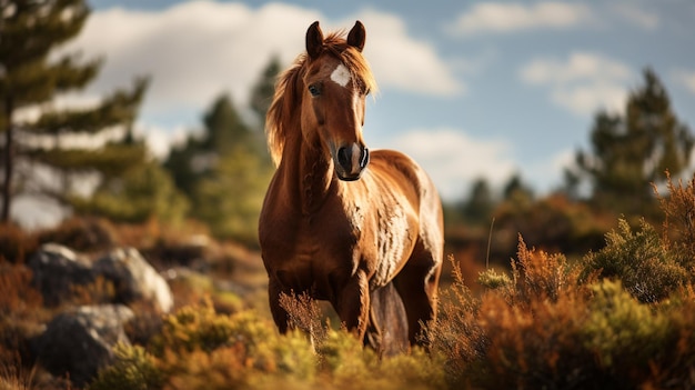 Pferd auf dem Feld Pferd Wildtiere