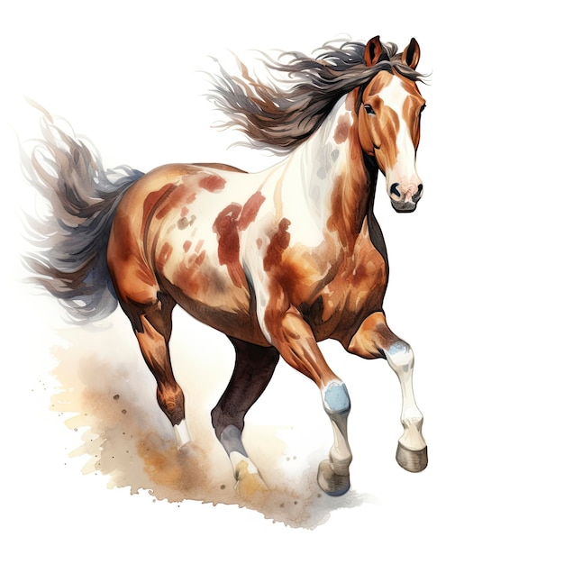 Pferd läuft im Aquarell-Design