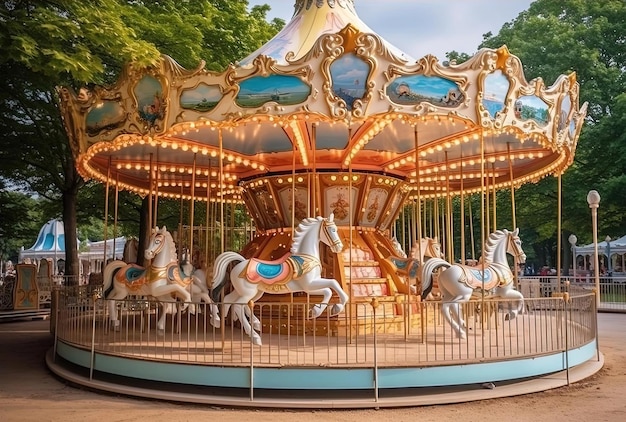 Pferde auf einem Karneval Merry Go Round