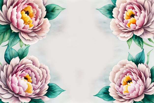 Pfingstrosen-Blumen-Hintergrund im Aquarell-Stil für Texttapeten