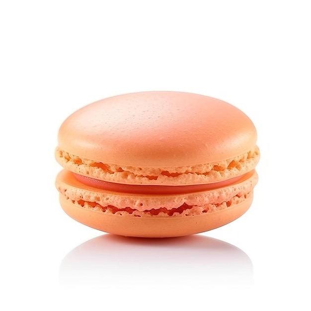 Pfirsich-Macaron isoliert auf weißem Hintergrund