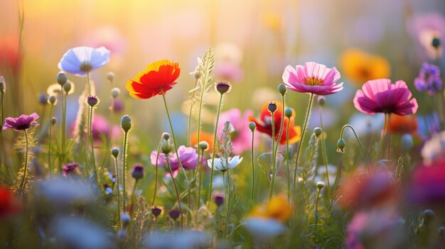 Pflanzen im Sommer Makro-Hintergrund lebendig