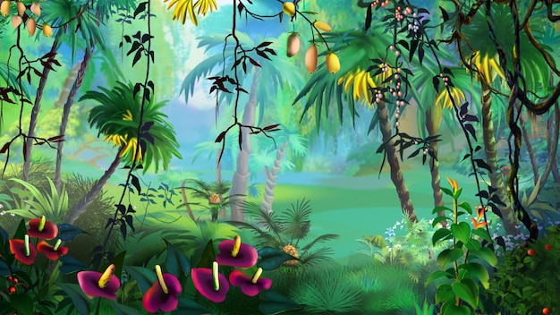 Pflanzen und Früchte im Regenwald 01