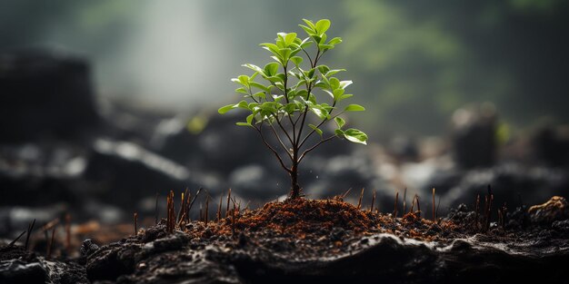 Pflanzenwachstum in der Landwirtschaft im Gegensatz zur Natur Illustration des Konzepts des neuen Baumlebens