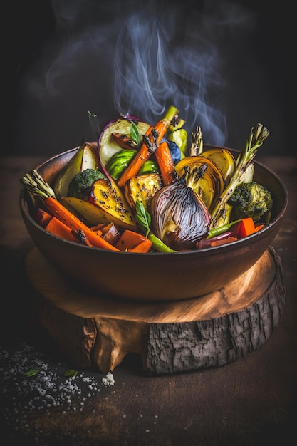 pflanzliche Küche mit unserer veganen Food-Fotografie aus geröstetem Gemüse. Hochwertige Bilder präsentieren
