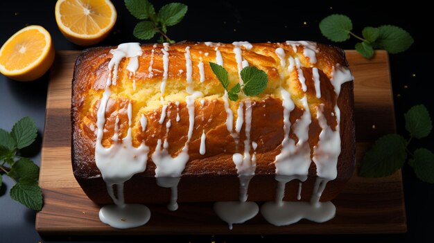 Pfund Kuchen auf einem Holztisch