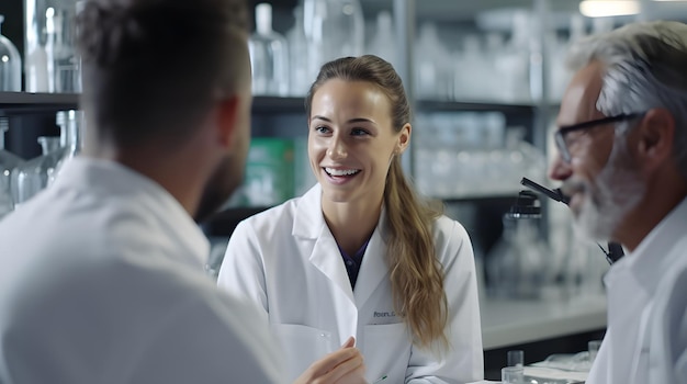 Pharmazeutische Forscher diskutieren über die Arzneimittelentwicklung