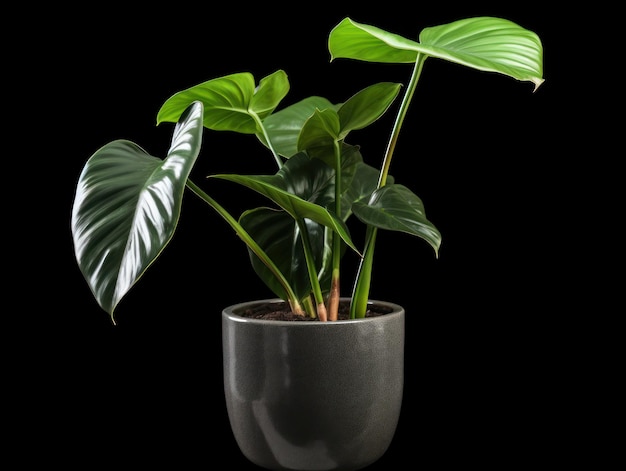 Philodendron Studio Shot isolado em fundo claro IA generativa