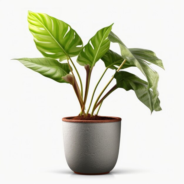 Philodendron-Studioaufnahme isoliert auf klarem Hintergrund, generative KI