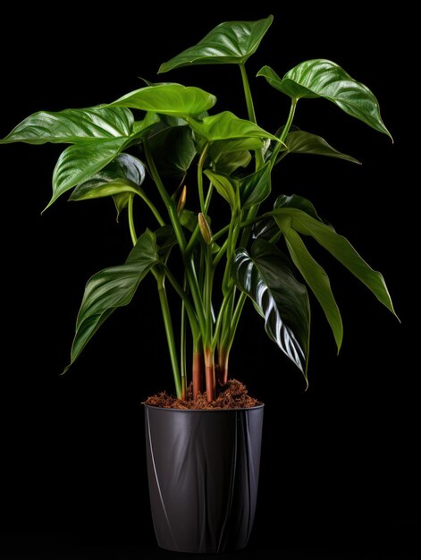 Philodendron-Studioaufnahme isoliert auf klarem Hintergrund, generative KI