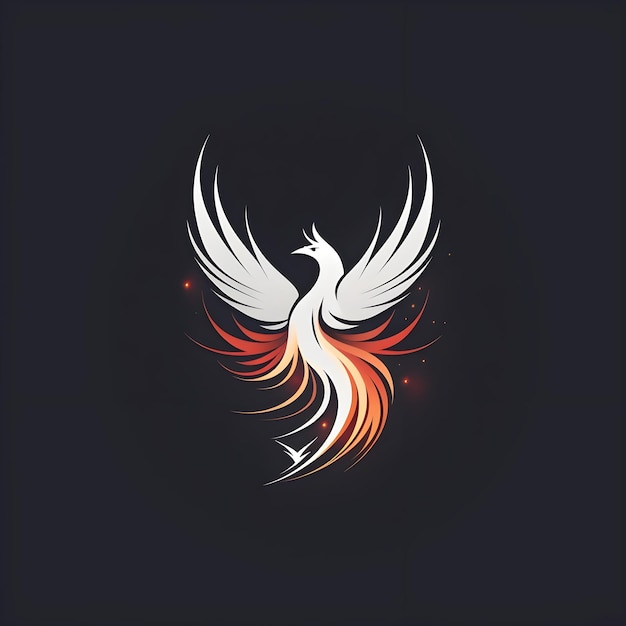 Phoenix Eternity Um emblema minimalista de renovação sem fim