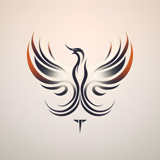 Phoenix Eternity Um emblema minimalista de renovação sem fim