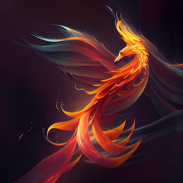 Phoenix feito de salpicos Generative Ai