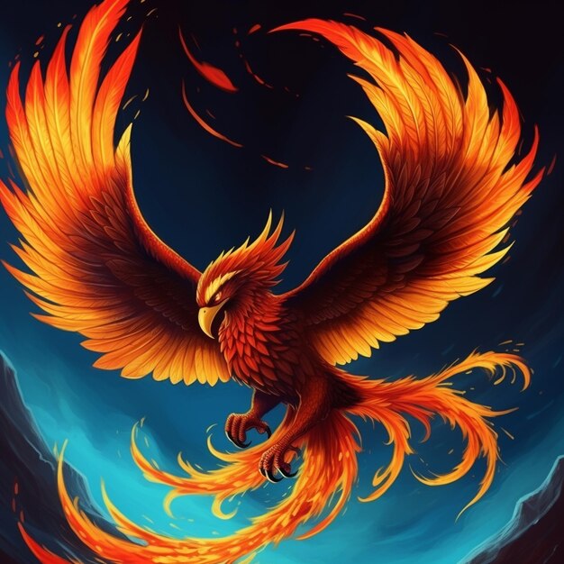Foto phoenix reborn una colección de pájaros llameantes diseña símbolos de fuego y alas míticas
