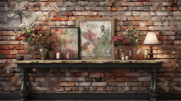 photo_3d_grunge_room_interior_with_a_brick_wall