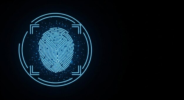 Photo of fingerprint scan on a digital screen