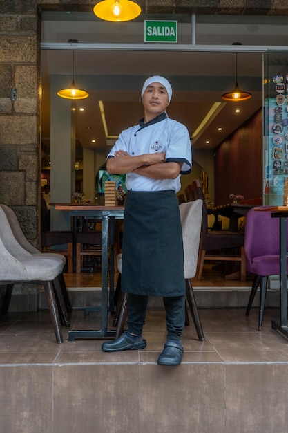 Foto photobook cocina en la puerta de un restaurante en machupicchu