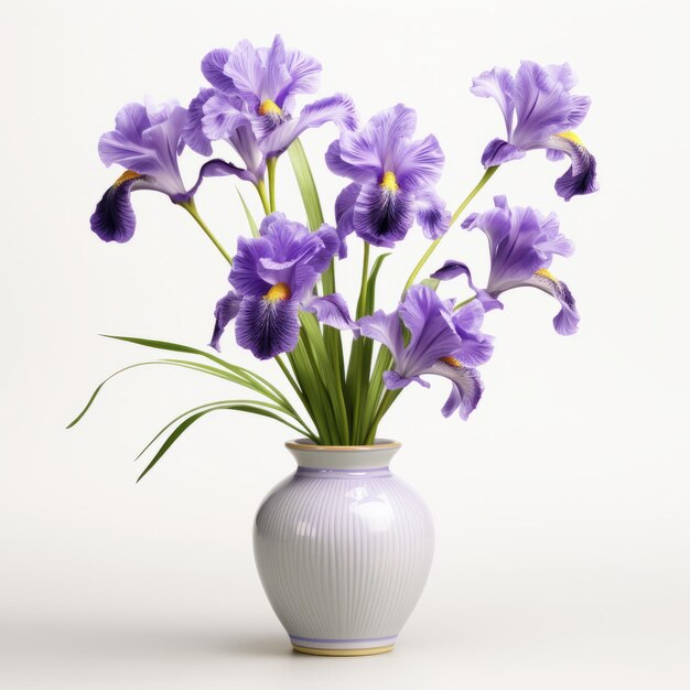 Photorealistic Iris In Modern Ceramic Vaso Stock Photo Quality