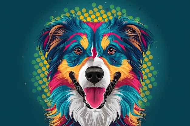 PhotoStock Arte canina colorida ilustração gráfica estilizada captura a essência dos cães