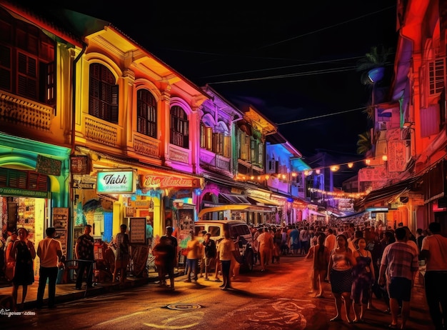Phuket Walking Street Nachtmarkt in der Altstadt von Phuket, Thailand