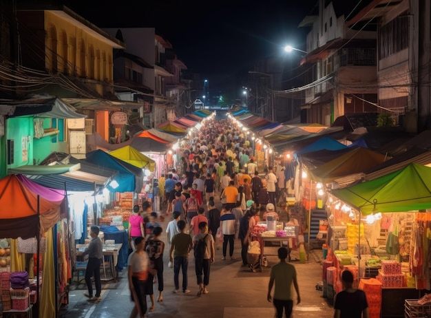 Phuket Walking Street Nachtmarkt in der Altstadt von Phuket, Thailand