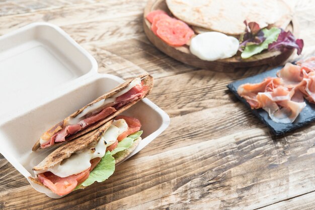 Piadina, comida típica italiana