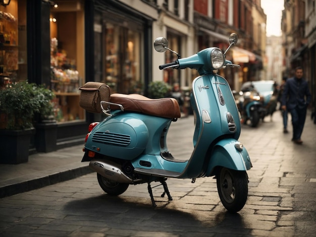 Piaggio Vespa en la calle vieja